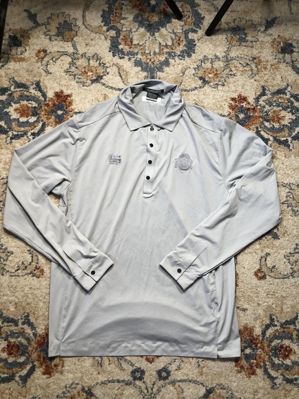 Nike Tiger Woods Platinum Shirt Mens Medium Long Sleeve Golf Dri-Fit